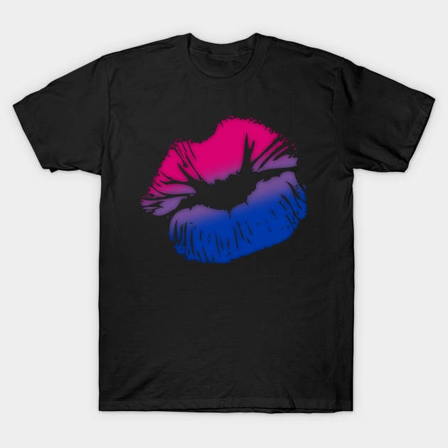 Bisexual Big Kissing Lips T-Shirt by wheedesign